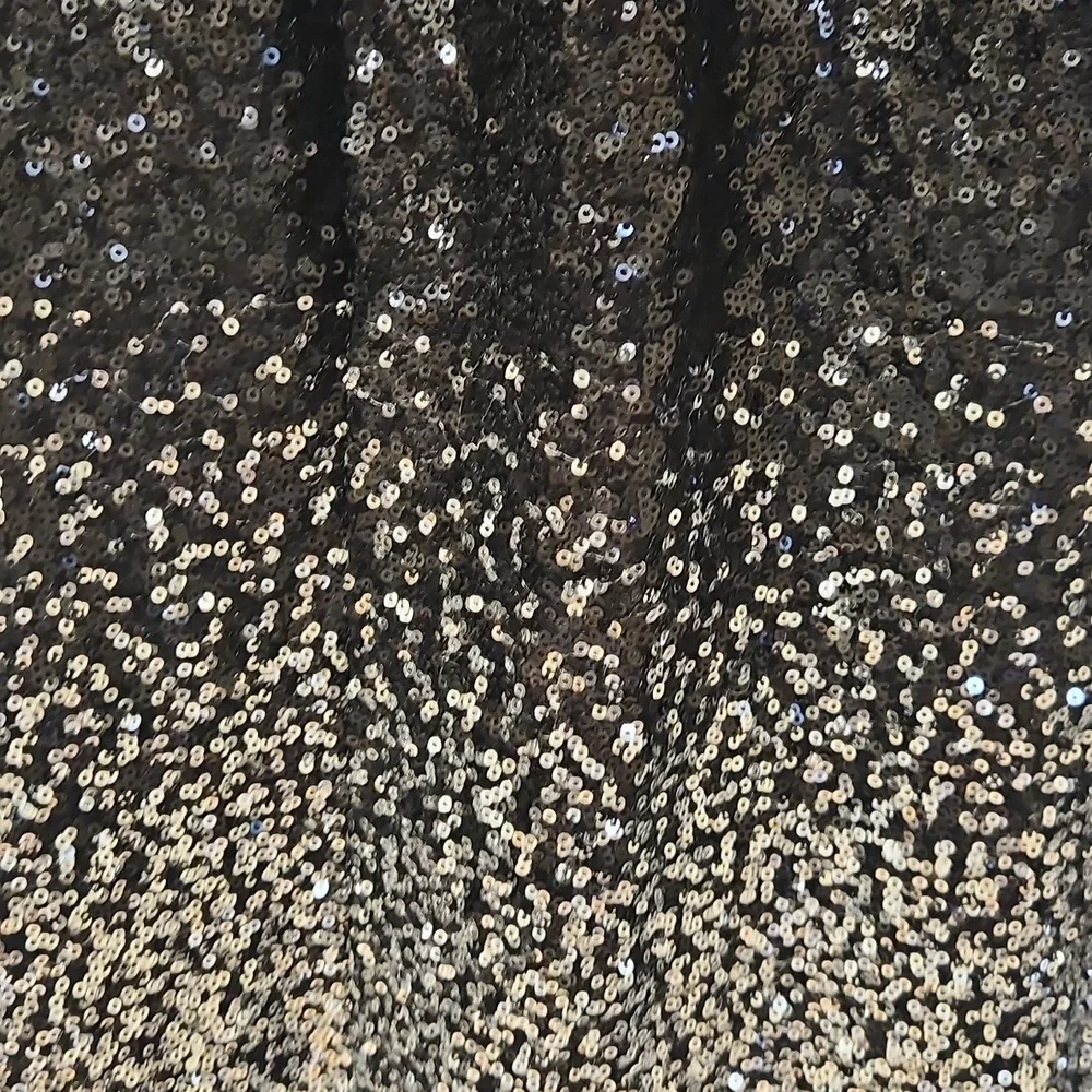 Size 10 (tag M) black/silver sleeveless sequin sheath style evening gown NWOT - Picture 7 of 11